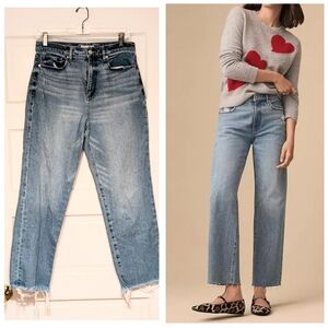 LOFT the Straight jeans with raw hem sz 4